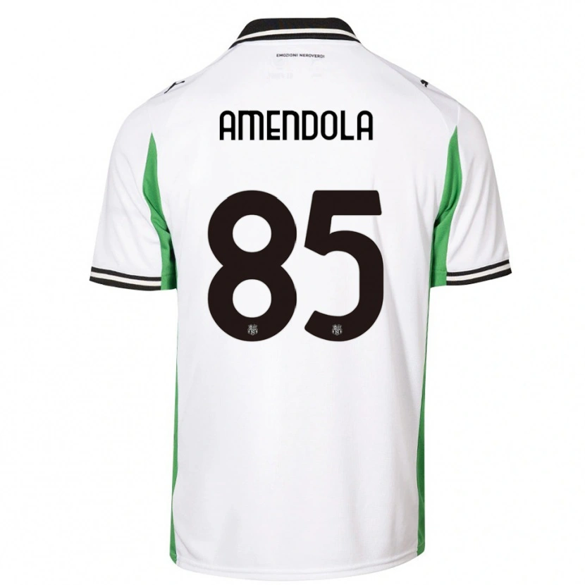 Danxen Kinder Catello Amendola #85 Weiß Grün Schwarz Auswärtstrikot Trikot 2025/26 T-Shirt