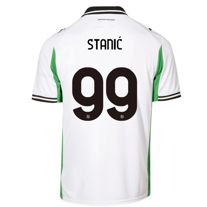 Danxen Kinder Paulina Stanić #99 Weiß Grün Schwarz Auswärtstrikot Trikot 2025/26 T-Shirt