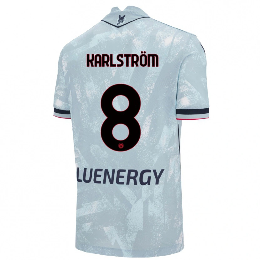 Danxen Kinder Jesper Karlström #8 Hellblau Schwarz Auswärtstrikot Trikot 2025/26 T-Shirt