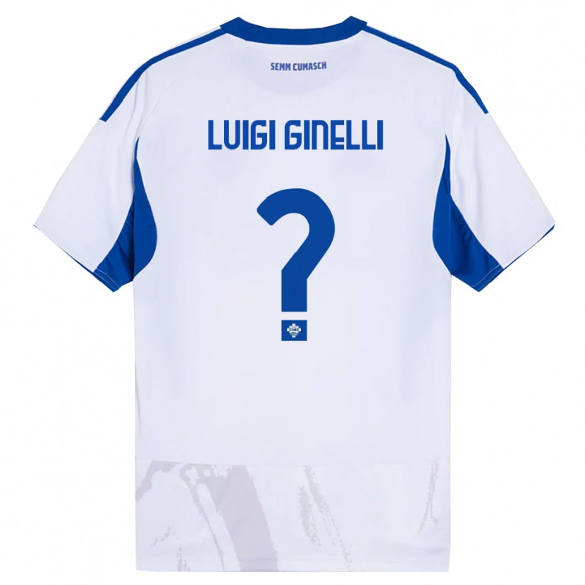 Danxen Kinder Lorenzo Luigi Ginelli #0 Weiß Blau Auswärtstrikot Trikot 2025/26 T-Shirt