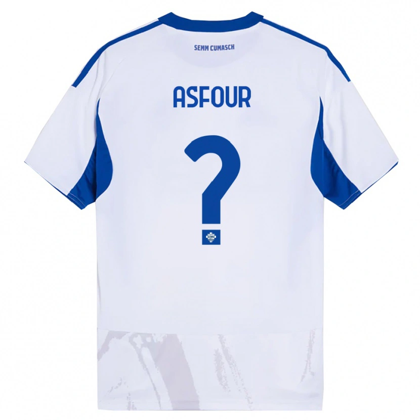 Danxen Kinder Adam Asfour #0 Weiß Blau Auswärtstrikot Trikot 2025/26 T-Shirt