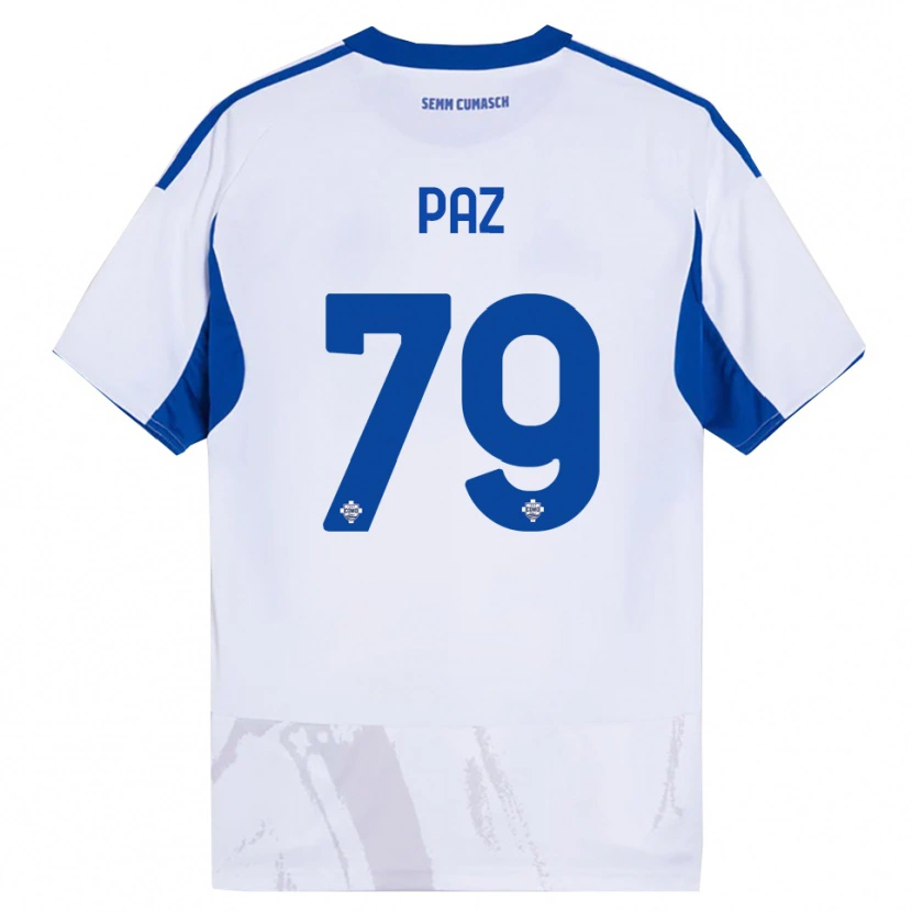 Danxen Kinder Nico Paz #79 Weiß Blau Auswärtstrikot Trikot 2025/26 T-Shirt