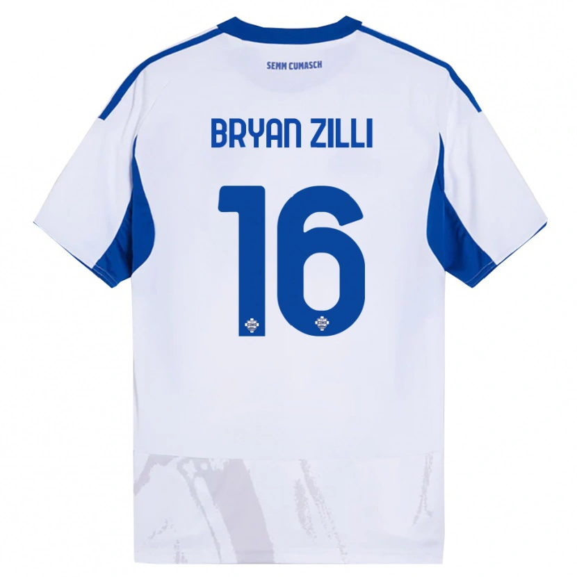 Danxen Kinder Rocco Bryan Zilli #16 Weiß Blau Auswärtstrikot Trikot 2025/26 T-Shirt