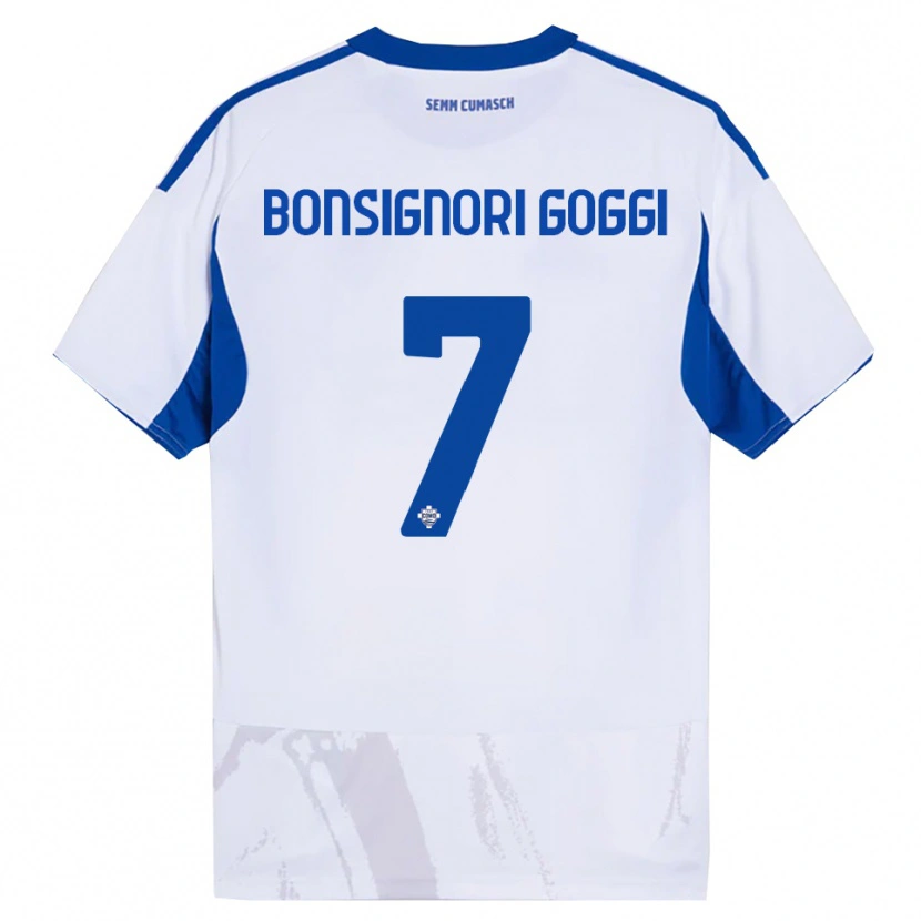 Danxen Kinder Lorenzo Bonsignori #7 Weiß Blau Auswärtstrikot Trikot 2025/26 T-Shirt