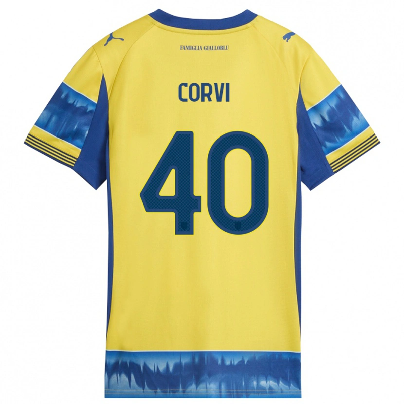 Danxen Kinder Edoardo Corvi #40 Gelb Blau Auswärtstrikot Trikot 2025/26 T-Shirt