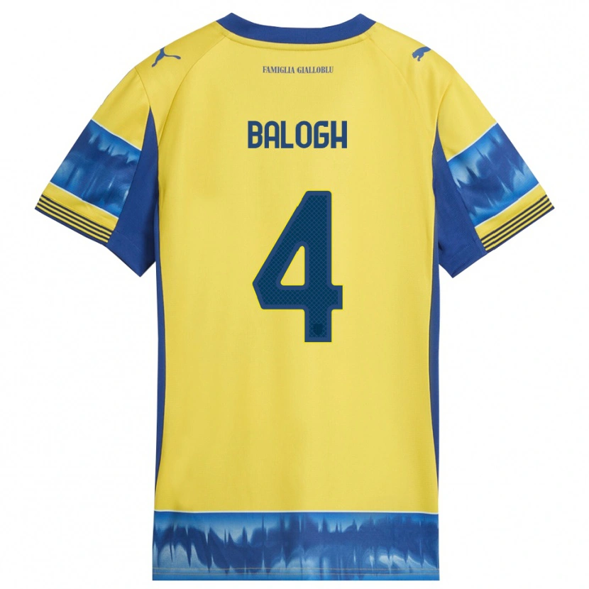 Danxen Kinder Botond Balogh #4 Gelb Blau Auswärtstrikot Trikot 2025/26 T-Shirt