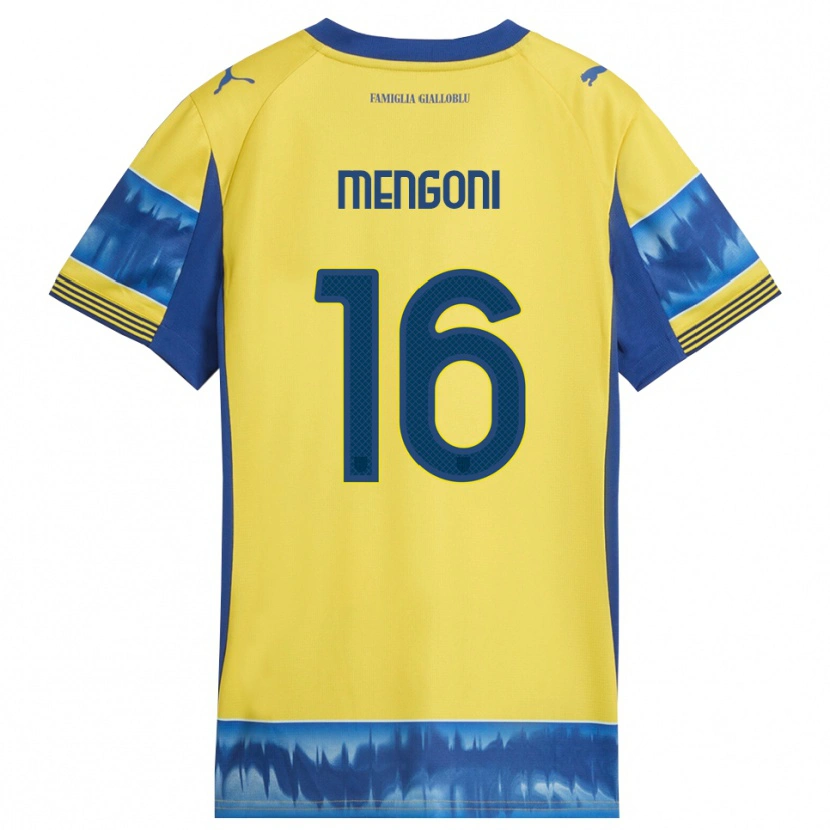 Danxen Kinder Filippo Mengoni #16 Gelb Blau Auswärtstrikot Trikot 2025/26 T-Shirt