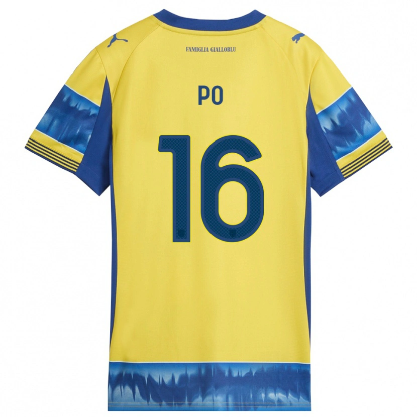 Danxen Kinder Federico Po #16 Gelb Blau Auswärtstrikot Trikot 2025/26 T-Shirt