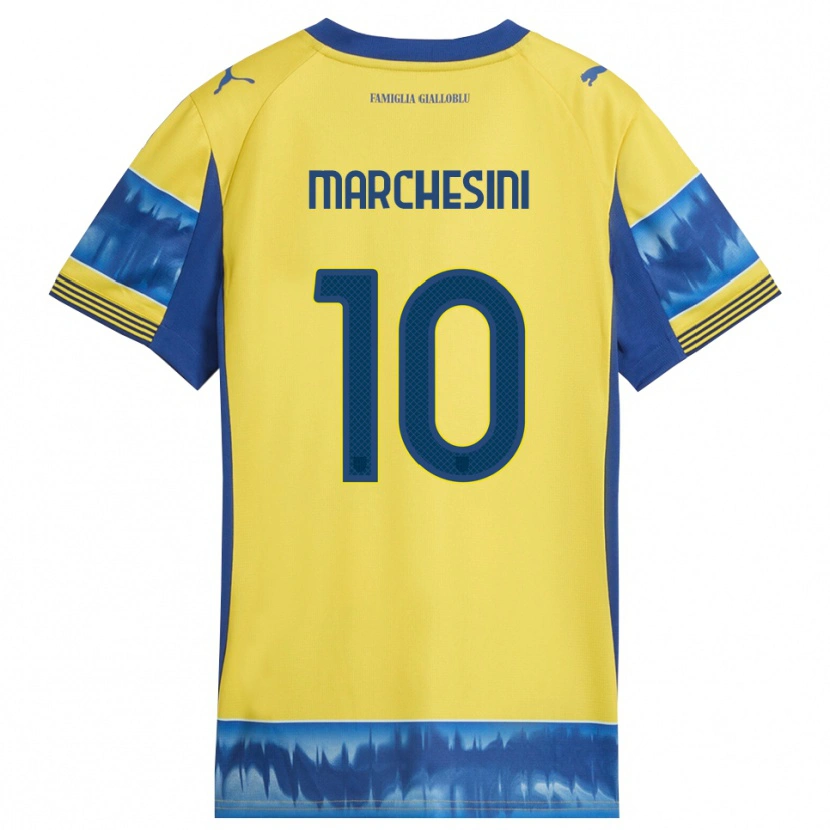 Danxen Kinder Cosimo Marchesini #10 Gelb Blau Auswärtstrikot Trikot 2025/26 T-Shirt