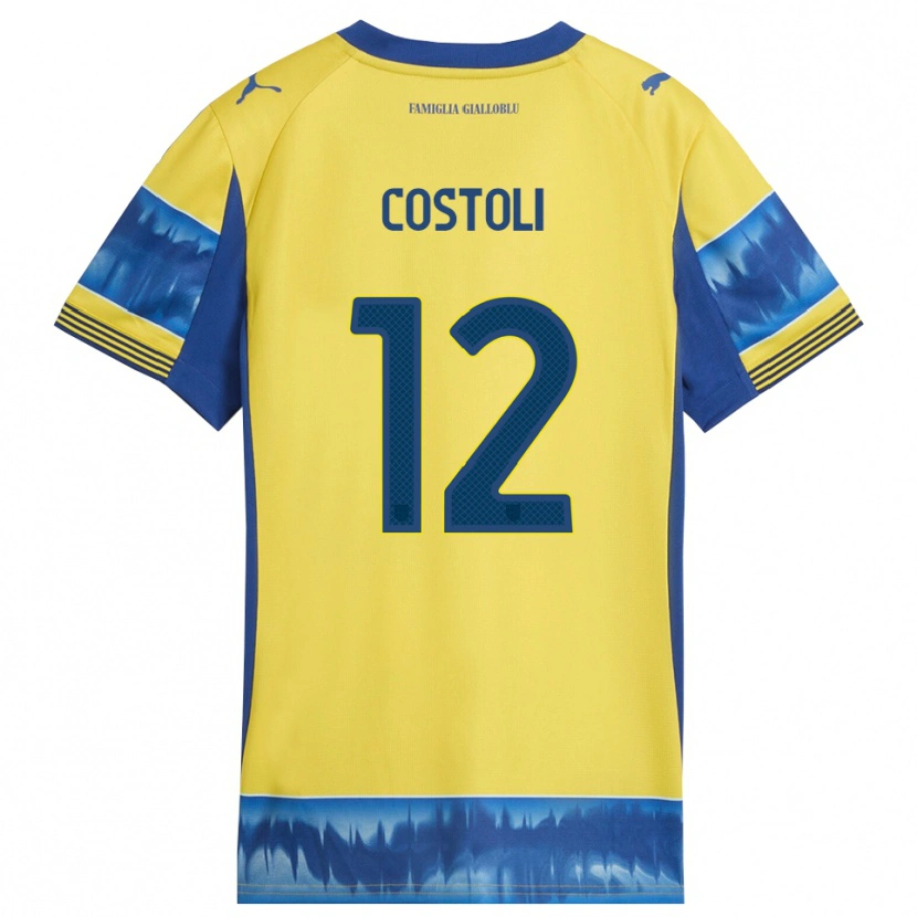 Danxen Kinder Luca Costoli #12 Gelb Blau Auswärtstrikot Trikot 2025/26 T-Shirt