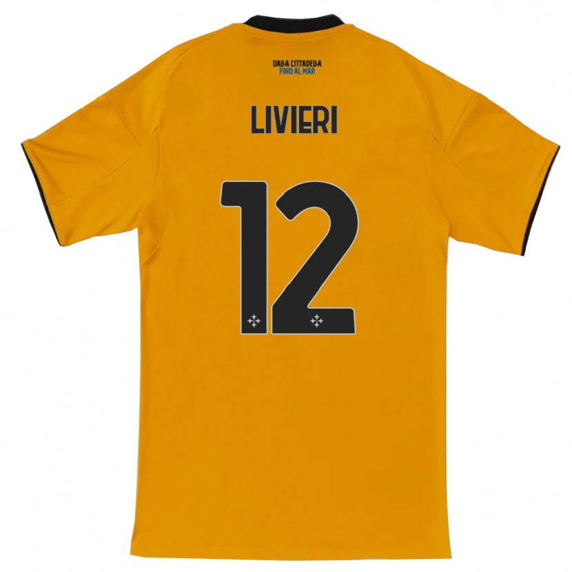 Danxen Kinder Alessandro Livieri #12 Orange Blau Auswärtstrikot Trikot 2025/26 T-Shirt