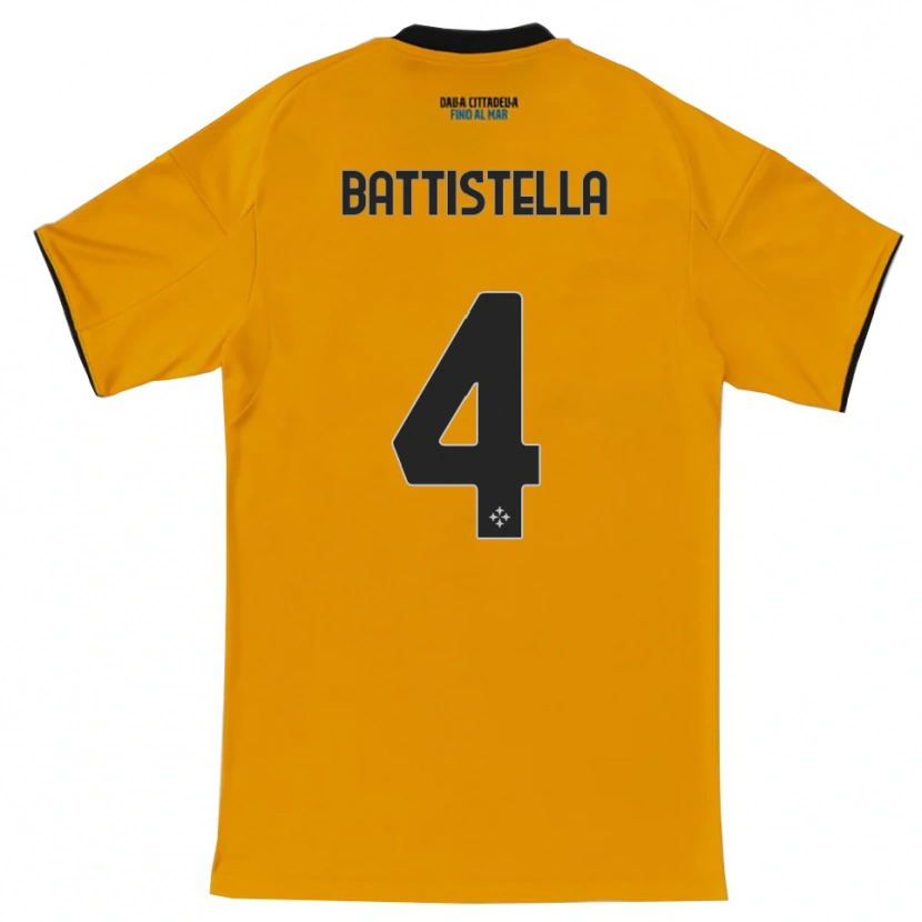Danxen Kinder Daniel Battistella #4 Orange Blau Auswärtstrikot Trikot 2025/26 T-Shirt