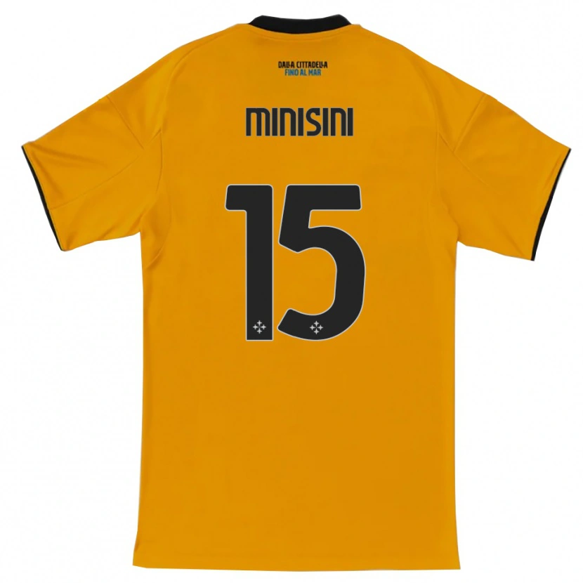 Danxen Kinder Niccolò Minisini #15 Orange Blau Auswärtstrikot Trikot 2025/26 T-Shirt