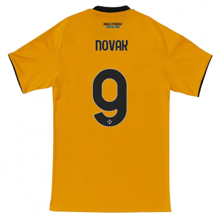 Danxen Kinder Maros Novak #9 Orange Blau Auswärtstrikot Trikot 2025/26 T-Shirt
