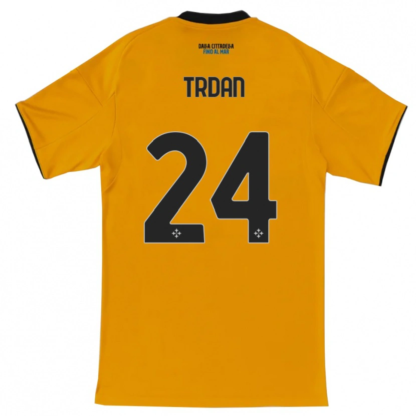 Danxen Kinder Miha Trdan #24 Orange Blau Auswärtstrikot Trikot 2025/26 T-Shirt
