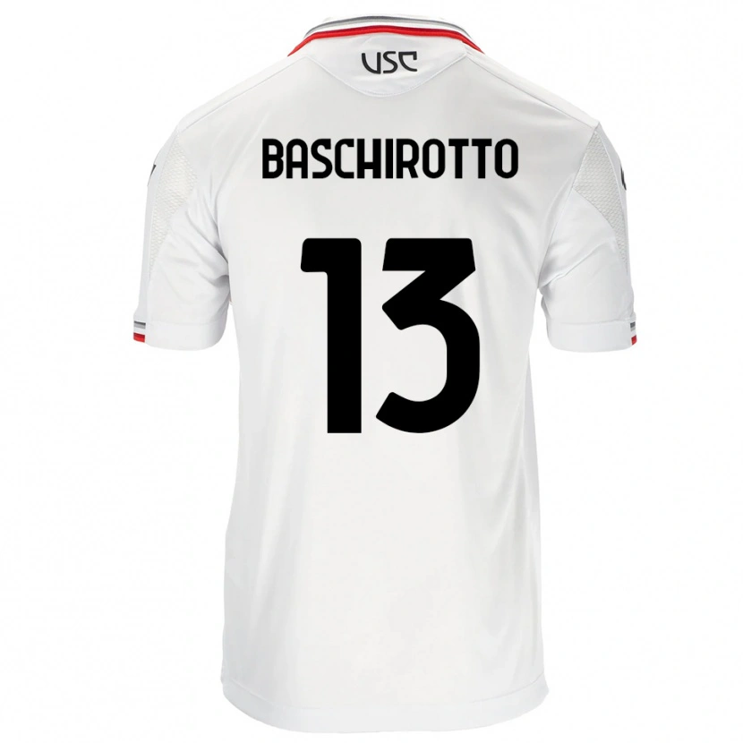 Danxen Kinder Federico Baschirotto #13 Weiß Rot Auswärtstrikot Trikot 2025/26 T-Shirt