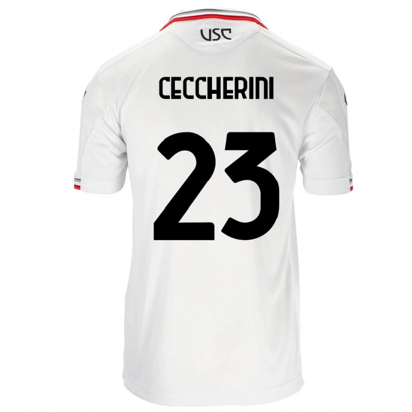 Danxen Kinder Federico Ceccherini #23 Weiß Rot Auswärtstrikot Trikot 2025/26 T-Shirt