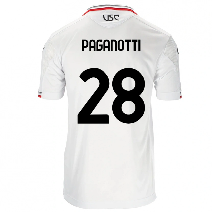 Danxen Kinder Michele Paganotti #28 Weiß Rot Auswärtstrikot Trikot 2025/26 T-Shirt