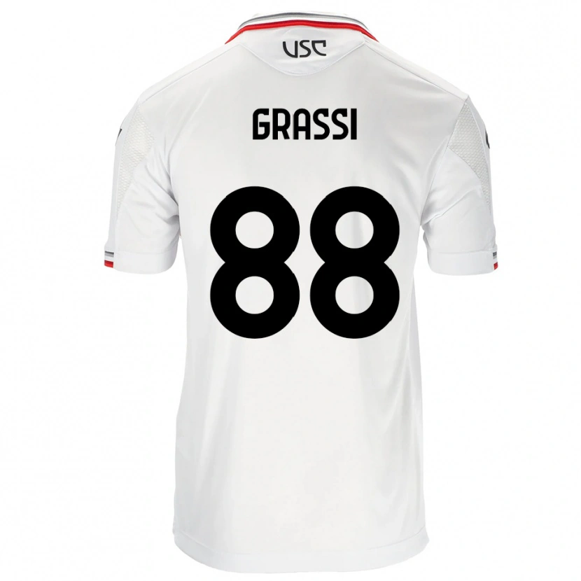 Danxen Kinder Alberto Grassi #88 Weiß Rot Auswärtstrikot Trikot 2025/26 T-Shirt
