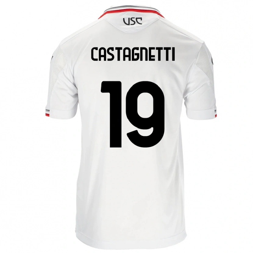 Danxen Kinder Michele Castagnetti #19 Weiß Rot Auswärtstrikot Trikot 2025/26 T-Shirt