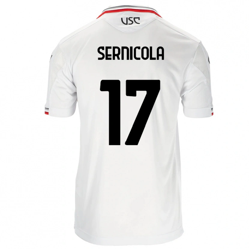 Danxen Kinder Leonardo Sernicola #17 Weiß Rot Auswärtstrikot Trikot 2025/26 T-Shirt