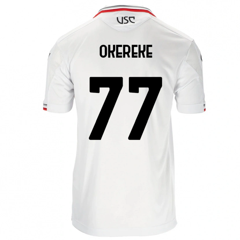 Danxen Kinder David Okereke #77 Weiß Rot Auswärtstrikot Trikot 2025/26 T-Shirt