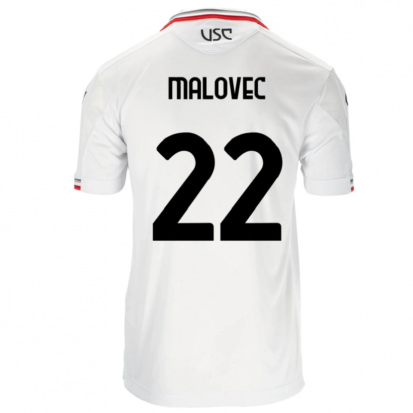 Danxen Kinder Adrian Malovec #22 Weiß Rot Auswärtstrikot Trikot 2025/26 T-Shirt