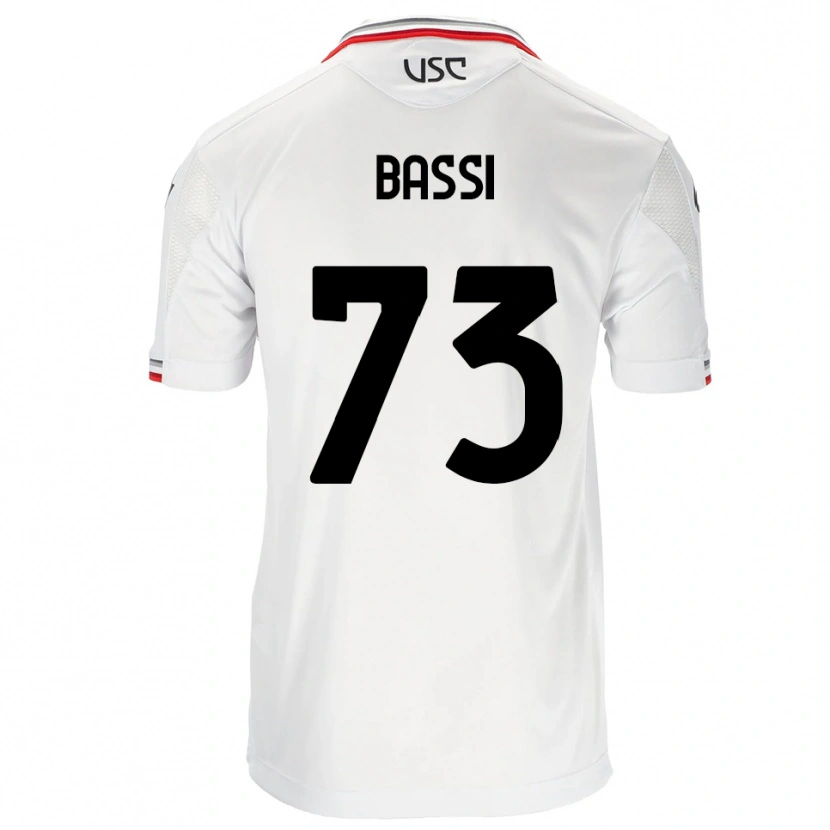 Danxen Kinder Emanuele Bassi #73 Weiß Rot Auswärtstrikot Trikot 2025/26 T-Shirt
