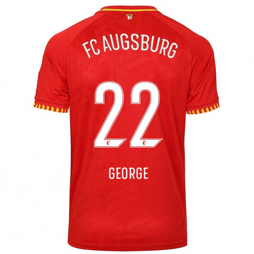 Danxen Kinder Noah George #22 Rot Gelb Auswärtstrikot Trikot 2025/26 T-Shirt