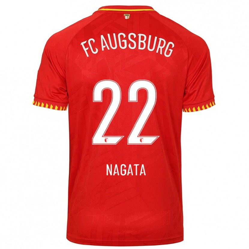 Danxen Kinder Ryoji Nagata #22 Rot Gelb Auswärtstrikot Trikot 2025/26 T-Shirt