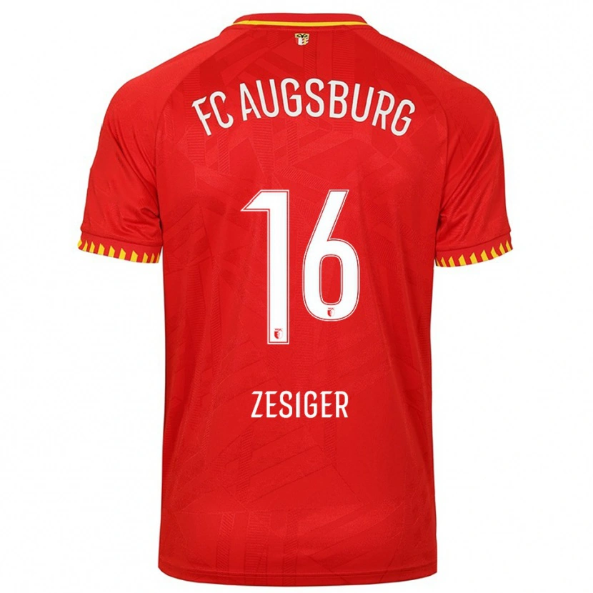 Danxen Kinder Cédric Zesiger #16 Rot Gelb Auswärtstrikot Trikot 2025/26 T-Shirt