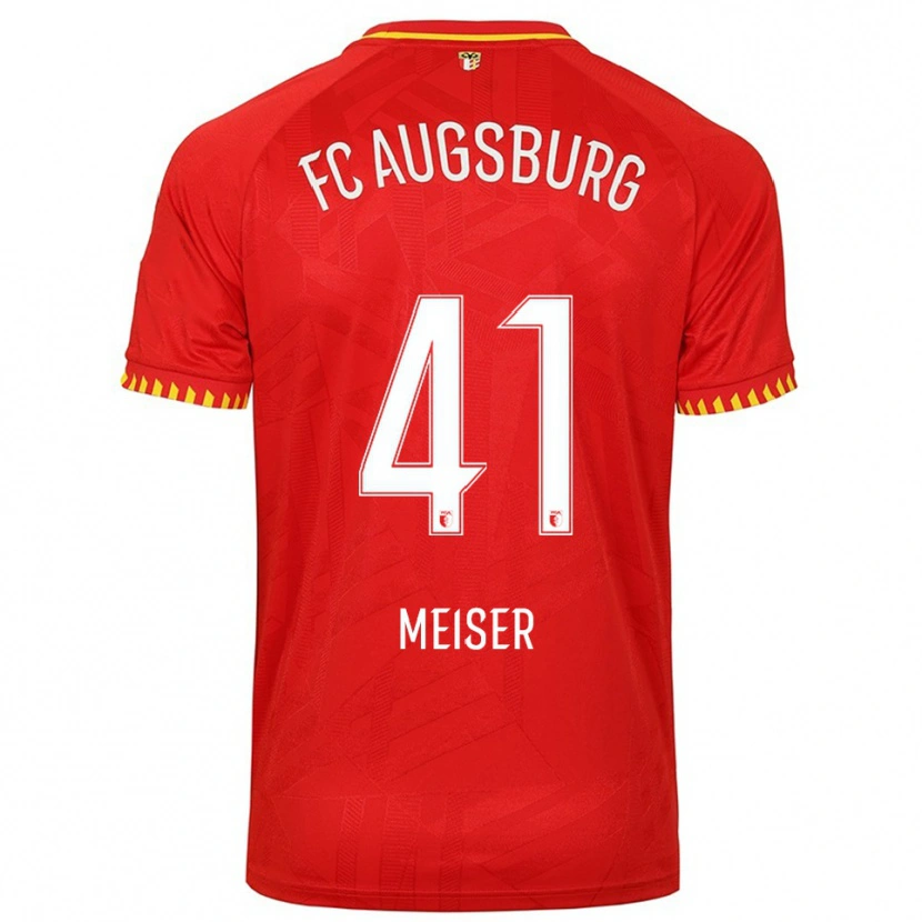 Danxen Kinder Felix Meiser #41 Rot Gelb Auswärtstrikot Trikot 2025/26 T-Shirt