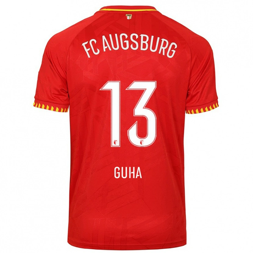 Danxen Kinder Felix Guha #13 Rot Gelb Auswärtstrikot Trikot 2025/26 T-Shirt