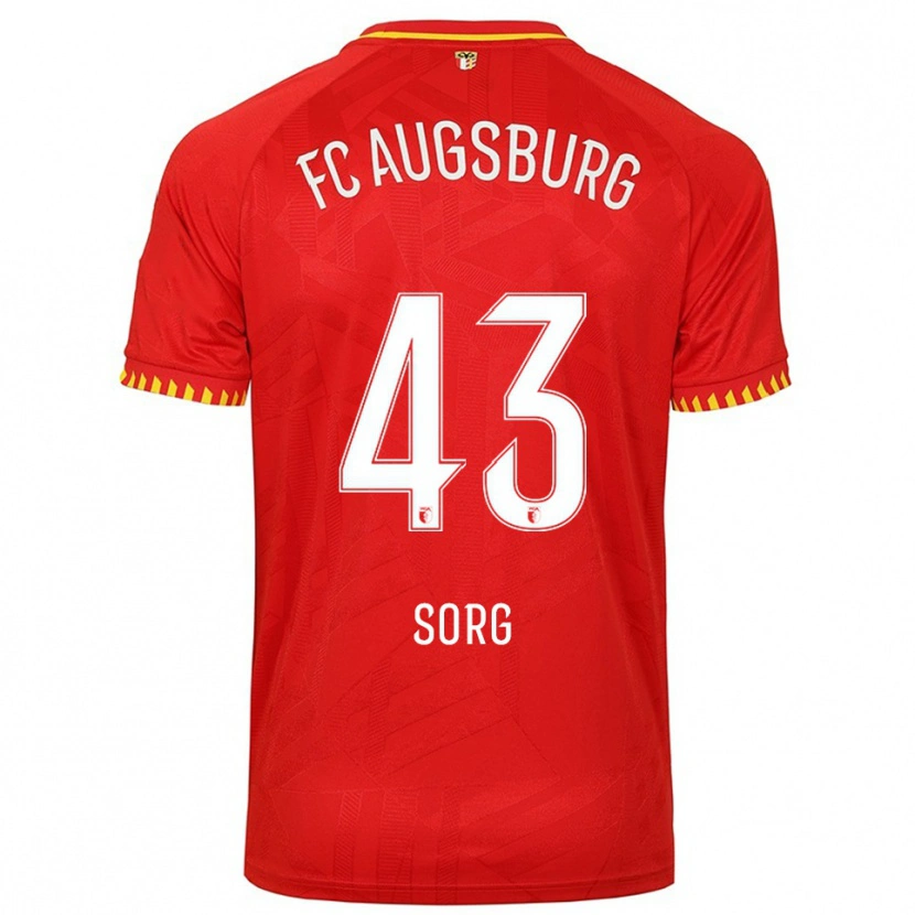 Danxen Kinder Oliver Sorg #43 Rot Gelb Auswärtstrikot Trikot 2025/26 T-Shirt