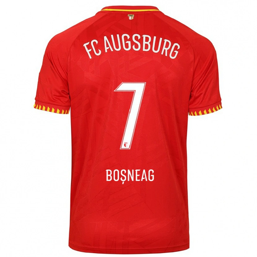 Danxen Kinder Ioan Boșneag #7 Rot Gelb Auswärtstrikot Trikot 2025/26 T-Shirt