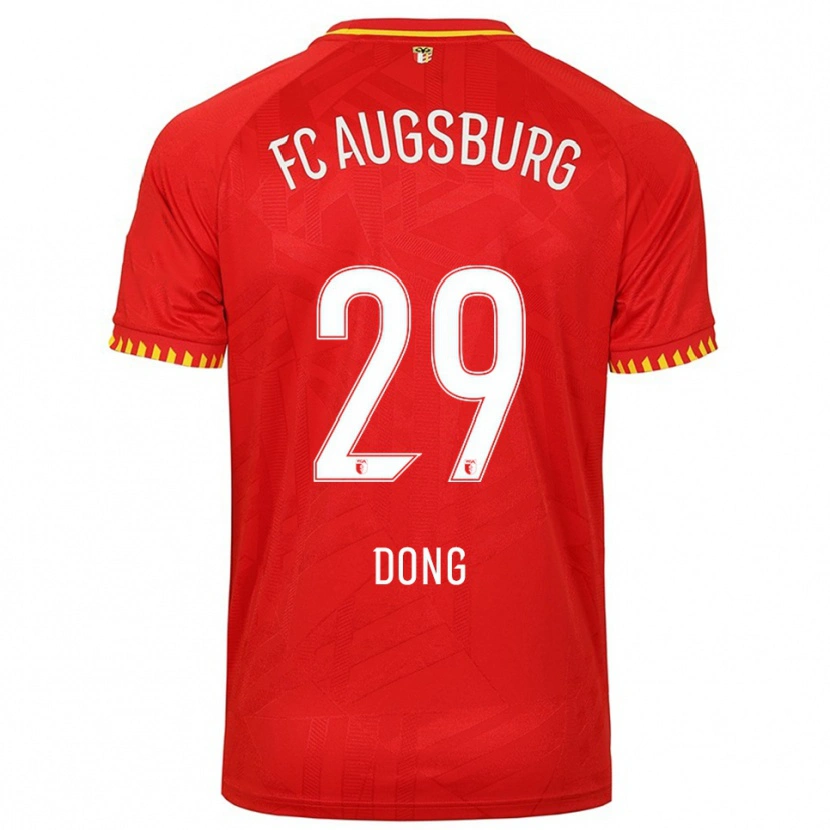 Danxen Kinder Kyliane Dong #29 Rot Gelb Auswärtstrikot Trikot 2025/26 T-Shirt