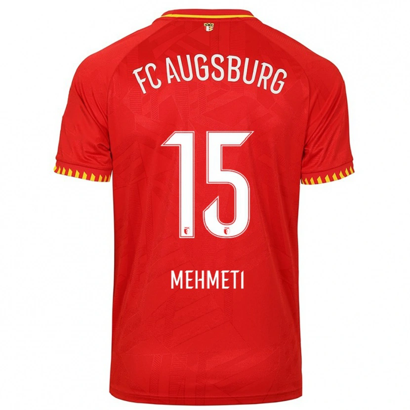Danxen Kinder Bleona Mehmeti #15 Rot Gelb Auswärtstrikot Trikot 2025/26 T-Shirt