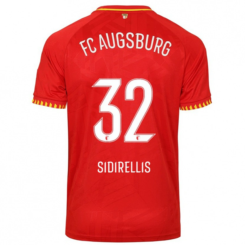 Danxen Kinder Konstantinos Sidirellis #32 Rot Gelb Auswärtstrikot Trikot 2025/26 T-Shirt