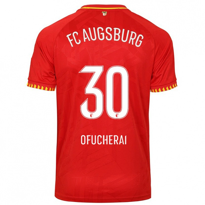 Danxen Kinder Isaac Ofucherai #30 Rot Gelb Auswärtstrikot Trikot 2025/26 T-Shirt