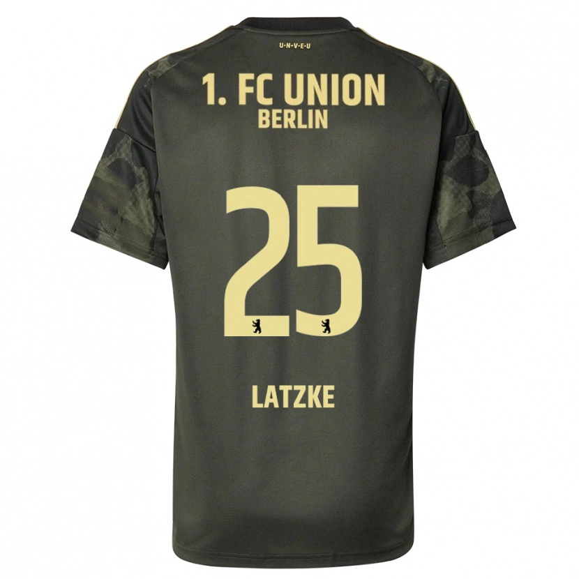Danxen Kinder Jannes Latzke #25 Dunkelgrün Schwarz Auswärtstrikot Trikot 2025/26 T-Shirt