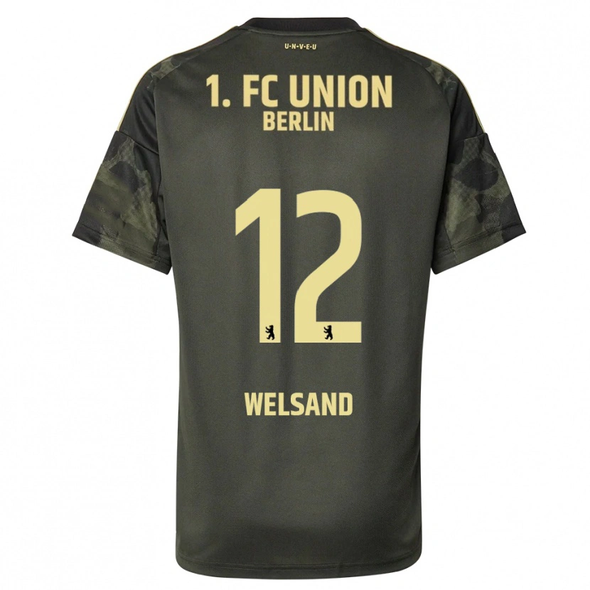 Danxen Kinder Oskar Welsand #12 Dunkelgrün Schwarz Auswärtstrikot Trikot 2025/26 T-Shirt