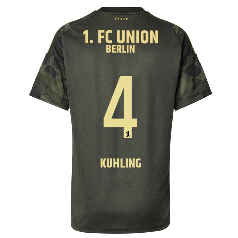 Danxen Kinder Ole Kühling #4 Dunkelgrün Schwarz Auswärtstrikot Trikot 2025/26 T-Shirt