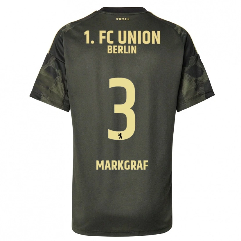 Danxen Kinder Andrik Markgraf #3 Dunkelgrün Schwarz Auswärtstrikot Trikot 2025/26 T-Shirt