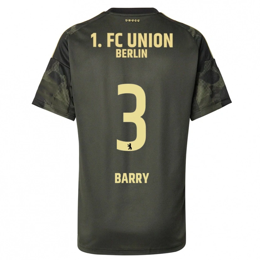 Danxen Kinder Sadou Barry #3 Dunkelgrün Schwarz Auswärtstrikot Trikot 2025/26 T-Shirt