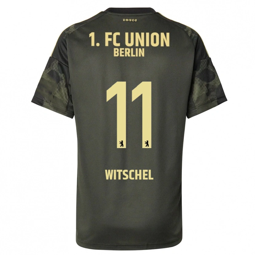 Danxen Kinder Maxim Witschel #11 Dunkelgrün Schwarz Auswärtstrikot Trikot 2025/26 T-Shirt