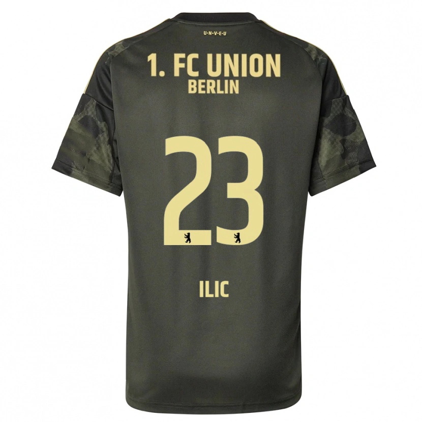 Danxen Kinder Andrej Ilic #23 Dunkelgrün Schwarz Auswärtstrikot Trikot 2025/26 T-Shirt