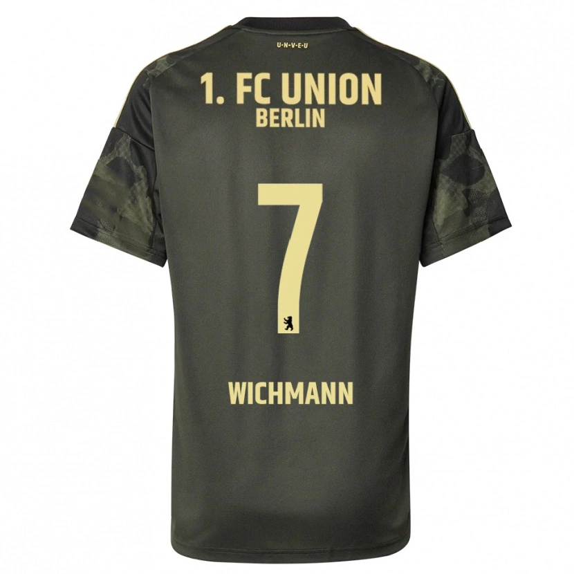 Danxen Kinder Julius Wichmann #7 Dunkelgrün Schwarz Auswärtstrikot Trikot 2025/26 T-Shirt