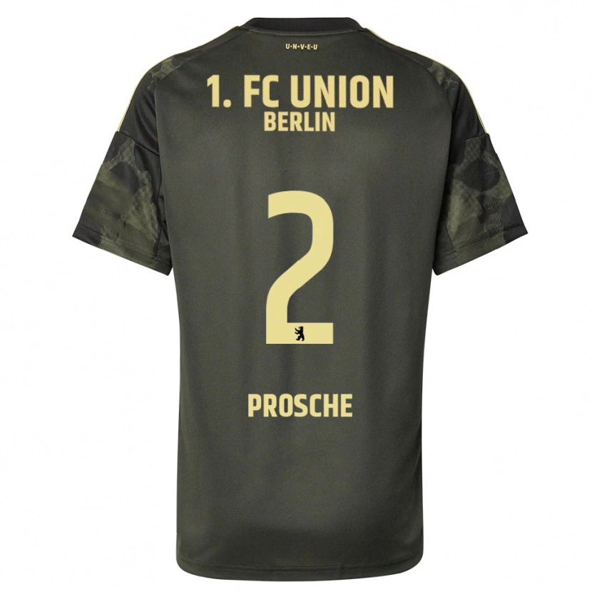 Danxen Kinder Leon Prosche #2 Dunkelgrün Schwarz Auswärtstrikot Trikot 2025/26 T-Shirt