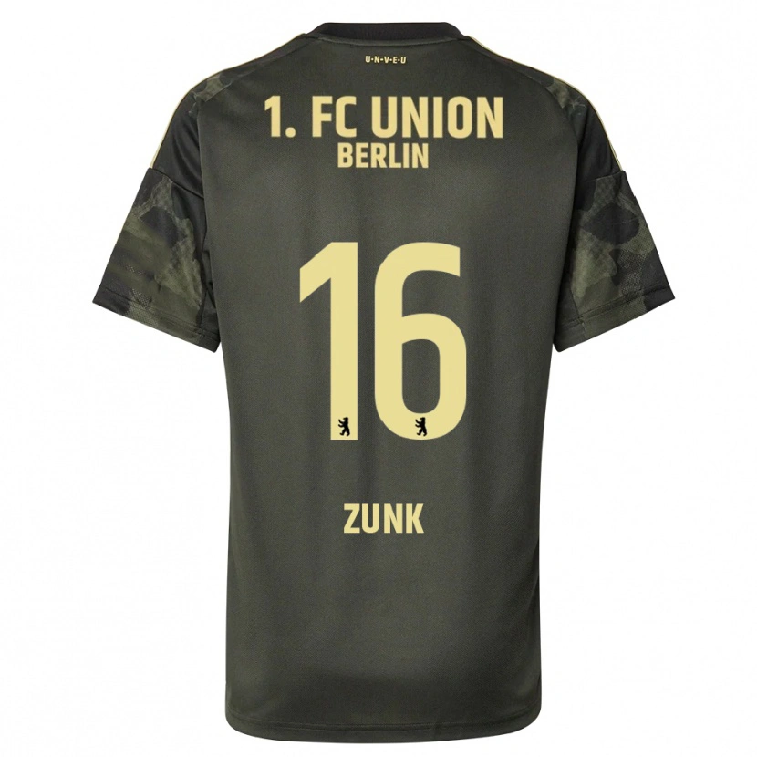 Danxen Kinder Niklas Zunk #16 Dunkelgrün Schwarz Auswärtstrikot Trikot 2025/26 T-Shirt