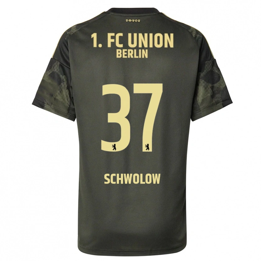 Danxen Kinder Alexander Schwolow #37 Dunkelgrün Schwarz Auswärtstrikot Trikot 2025/26 T-Shirt